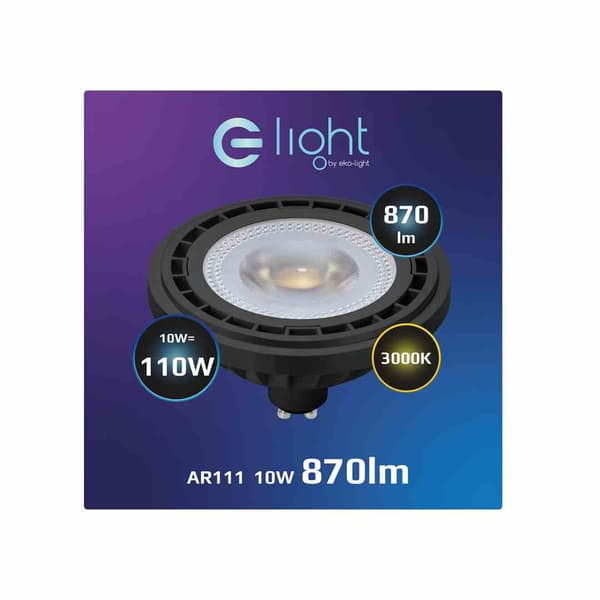 LED-pære 10W GU10 varm 3000K Eko-light AR8040 sort