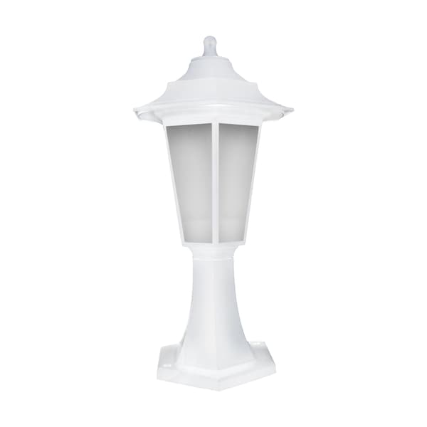 Klassisk trädgårdsstolpe 43 cm vit 1xE27 40W IP44 BEGONYA1 Struhm