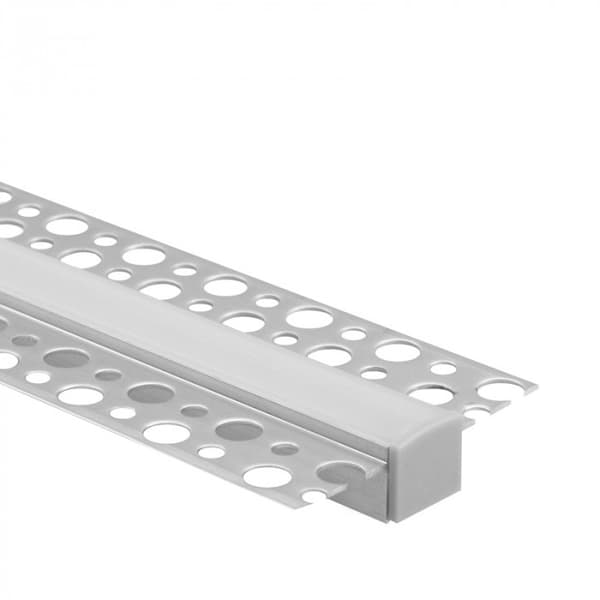 Set med 10x LED-listprofil GP02 infälld anodiserad + frostat lock 2m Ecolight