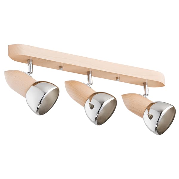 Loftlamper justerbare træ krom elementer 3xE27 15W SPARK Alfa