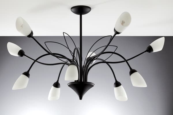 Dekorativ sort loftlampe 10xG9 14W GLORIOSA Jupiter