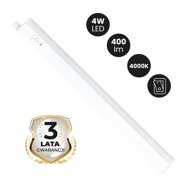 Hvid underskabsbelysning 30 cm neutral farve LED 4W VITO Eko-Light