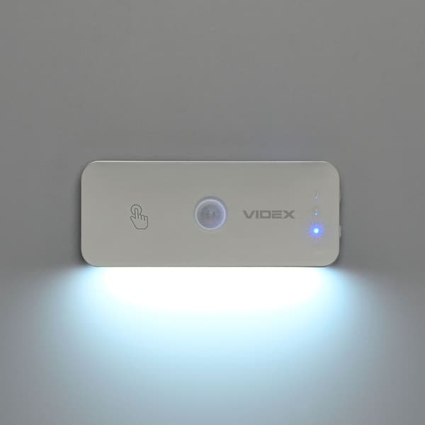 Væglampe med genopladeligt batteri, bevægelsessensor, USB-C, magnetmontering Videx