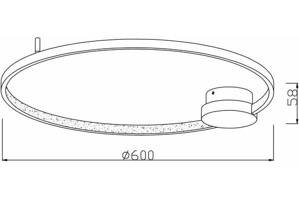 Moderne sort-guld loftlampe Ring 60 cm Condida LED 24W REA641101-32 Reality