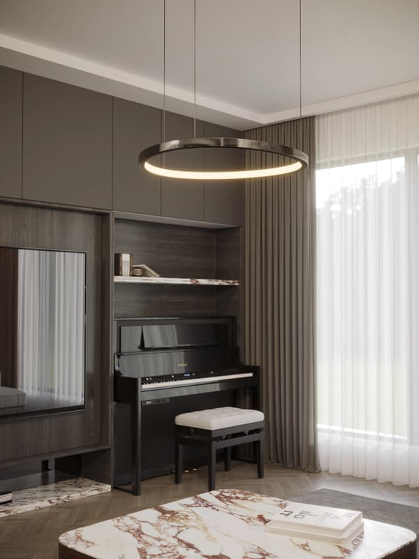 Modern svart ringpendellampa 60cm LED 27W CAYENNE Maxlight