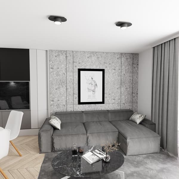 Loft sort oval loftspot 1xGX53 12W STILO Emibig