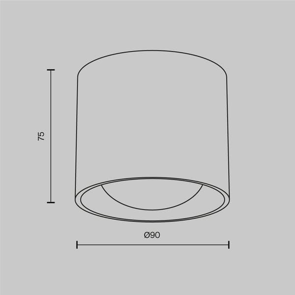 Loftlampe moderne sort rund halvkugleformet linse LED 15W LENS Maytoni Technical