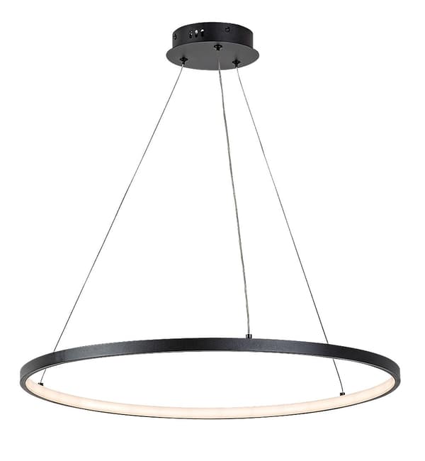 Moderne sort LED ring pendellampe 55W Beliza Rabalux