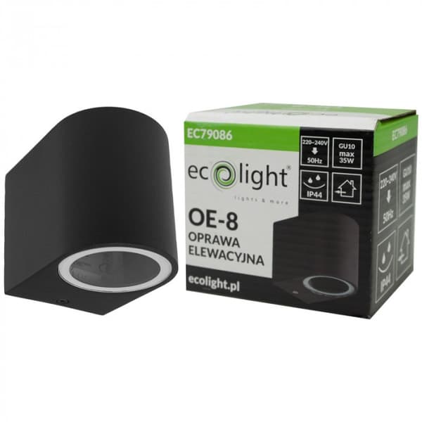 Ulkoseinävalaisin 1xGU10 IP44 alumiini musta Ecolight EC79086