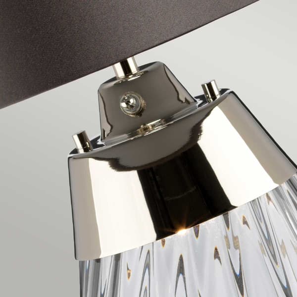 Bordlampe røget glas med grå skærm 60 cm Lena E27 60W Elstead