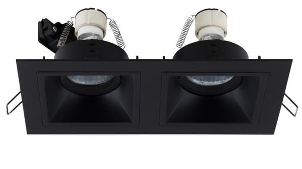 Sort rektangulær indbygningsarmatur 2xGU10 50W HIT Maxlight