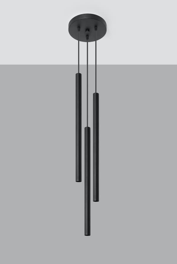 Lysekrone PASTELO 3P sort Sollux Lighting SL.0471
