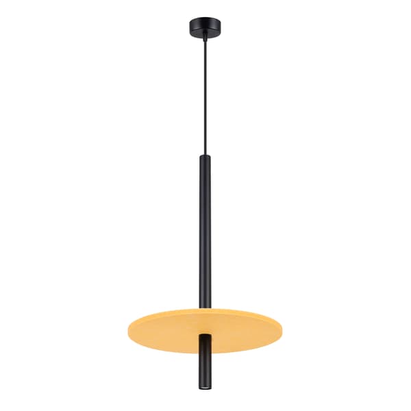 Pendellampe moderne sort rør justerbar gul filtskive 1xG9 8W FELTRO Sollux Lighting