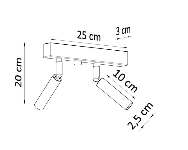 EYETECH 2 sort loftskinne Sollux Lighting SL.0898