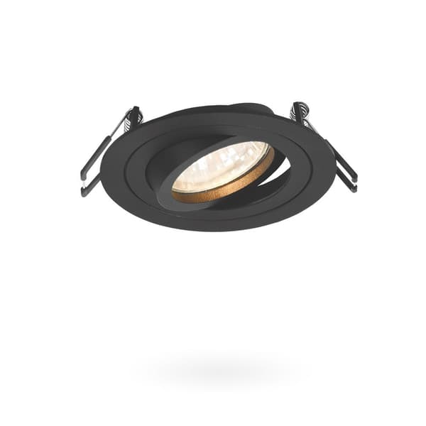 Indbygningsspot bevægelig sort rund halogen GU10 Spotlight Videx