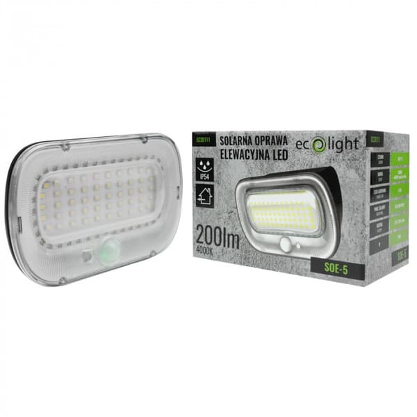 Ecolight EC20111 solcellsvägglampa med mikrovågsrörelsesensor