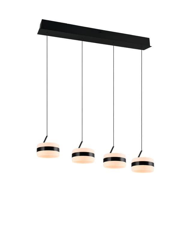 Moderne sort pendellampe med små LED-ringe 8W DIOS Trio