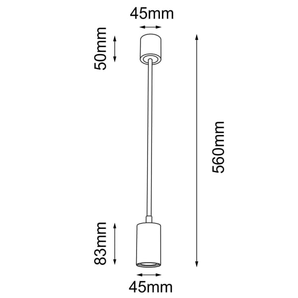 Sort pendelspot DAKATA 1xGU10 4W Shilo