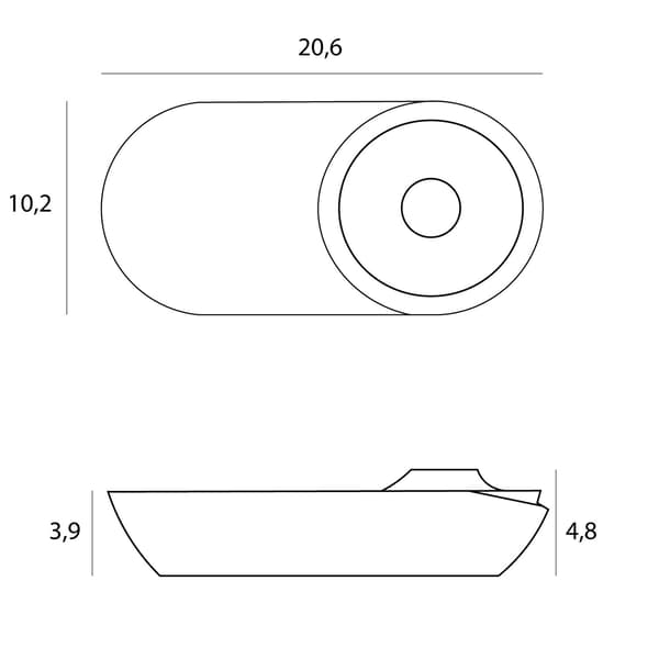 Loftspot moderne bevægelig oval sort LED 10W VECTOR Maxlight