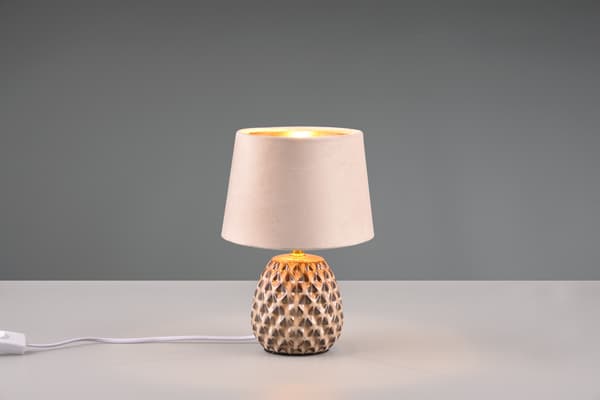 Bordlampe keramisk beige med skærm E14 Ariana RL