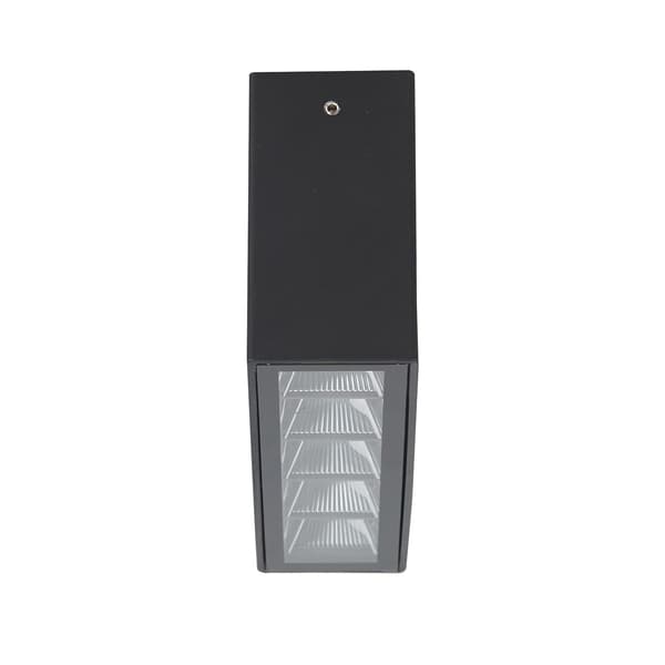 Moderne sort rektangulær LED 5W Forli 3K Italux udendørs loftslampe