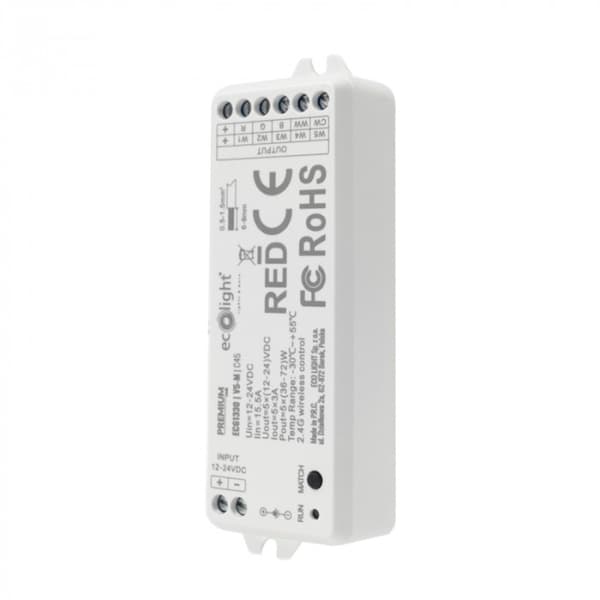 LED-strip controller V5-M RF RGB+CCT 15A 12-24V Ecolight
