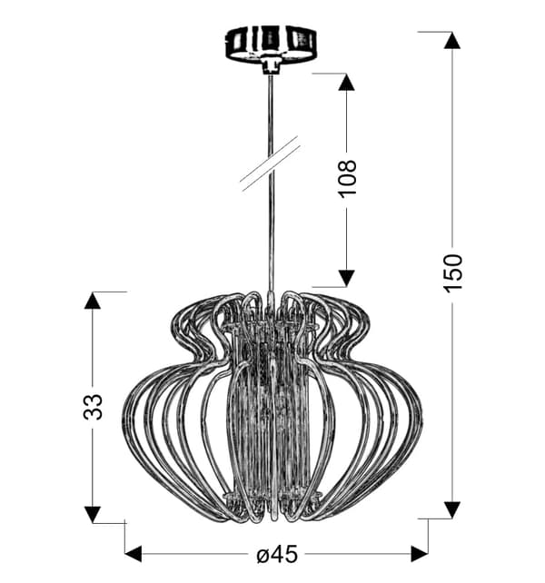 Candellux IMPERIA 31-36592 krom pendellampe