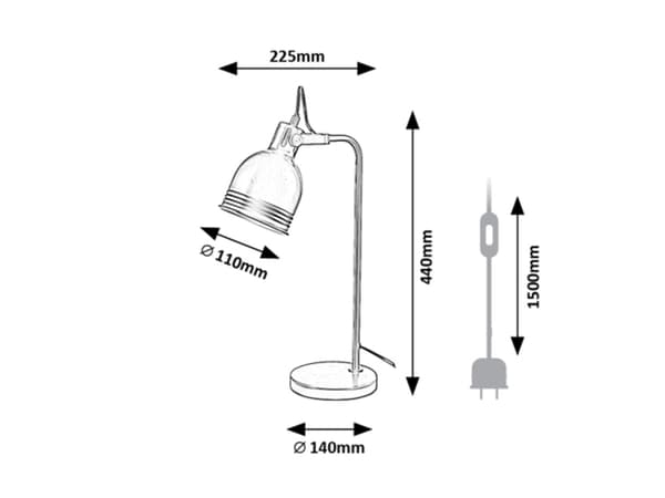 Industriel beige bordlampe E14 Flint 2241 Rabalux