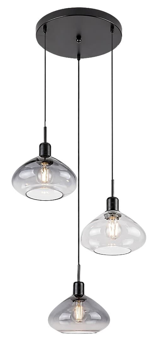 Dvora Rabalux E27 3x40W pendel, mat sort 72023