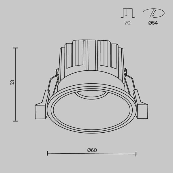 Infälld armatur modern mässing LED-spotlight 7W ROUND Maytoni Technical