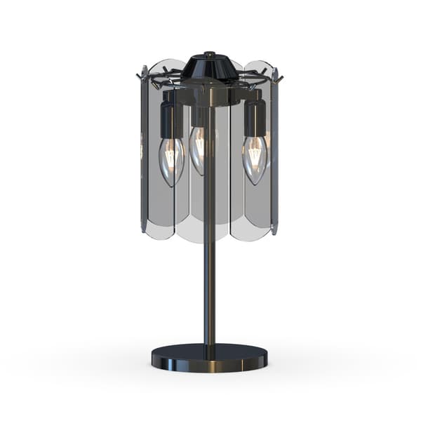 Bordlampe sort glas moderne loft E14 40W Nira Zuma Line