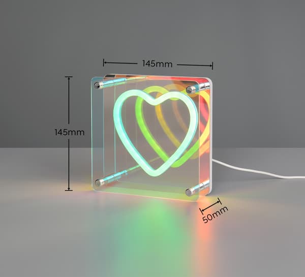 Bordslampa modern vit hjärta USB LED 2W QUERIDO RL