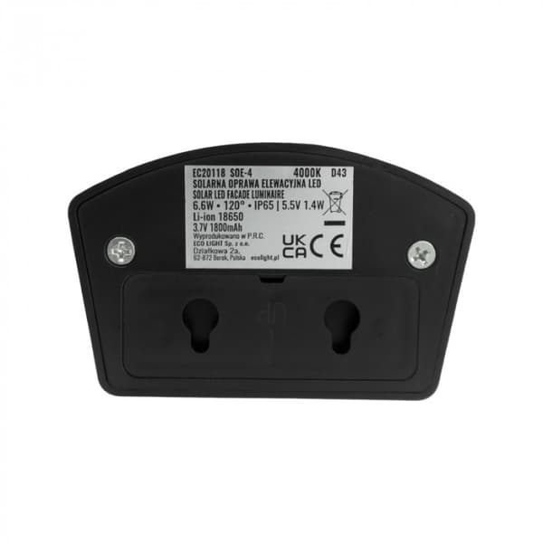 Ecolight EC20118 udendørs solcellelampe med bevægelsessensor