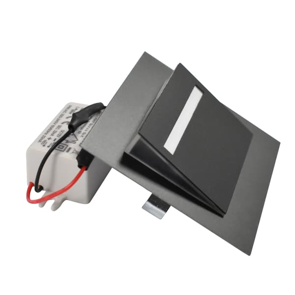 Firkantet sort-hvid LED trappearmatur 0.6W Fero Eko-Light