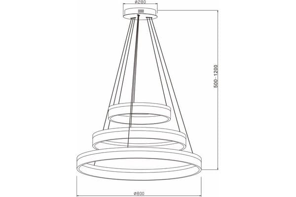 Moderne pendellampe 3 hvide ringe Cornelia LED 114W REA330603-01 Reality