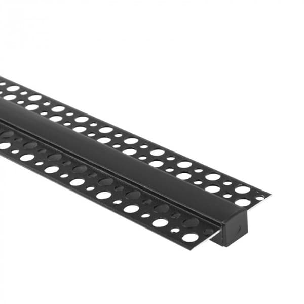 Sæt med 10x LED-profil GP-02 forsænket sort + sort dæksel 2m Ecolight
