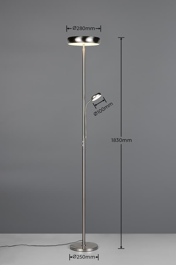 Moderne sølv gulvlampe LED 5W PALERMO RL