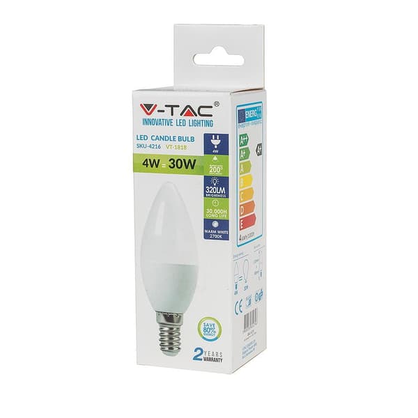 V-TAC 4W E14 LED Pære VT-1818 neutral 320lm