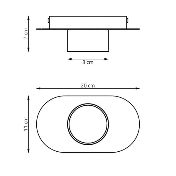 Loft sort oval loftspot 1xGX53 12W STILO Emibig