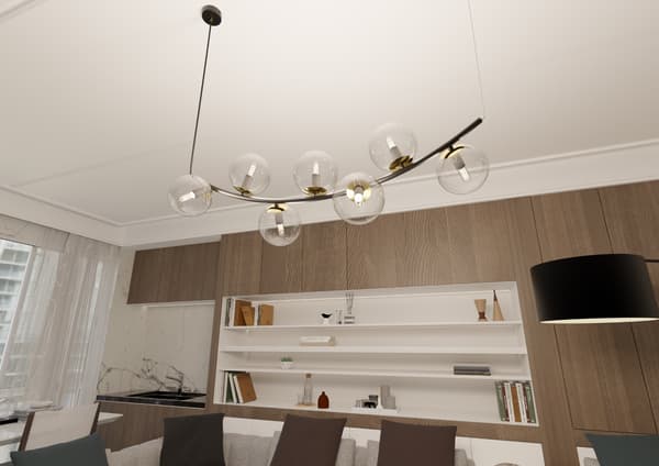 RITZ 7 BL TRANSPARENT Emibig 1296/7 Pendel lysekrone