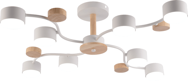 Designer loftlampe hvid træelementer 8xGX53 15W Vargo