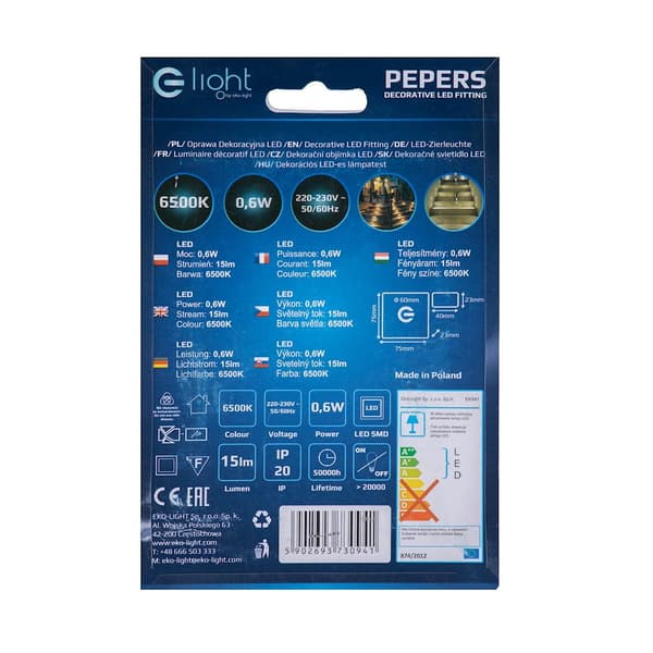 Trappbelysning 1x0.6W LED PEPERS EKS0438 Eko-Light