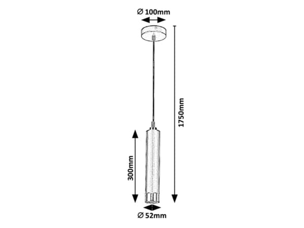 Pendellampe rør GU10 1X5W mat sort 5076 Zircon Rabalux