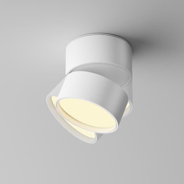 Takspotlight modern vit rund rörlig LED 12W ONDA Maytoni Technical