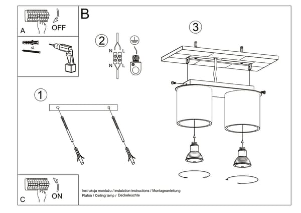 Spot ORBIS 2 Musta Sollux Lighting SL.0054