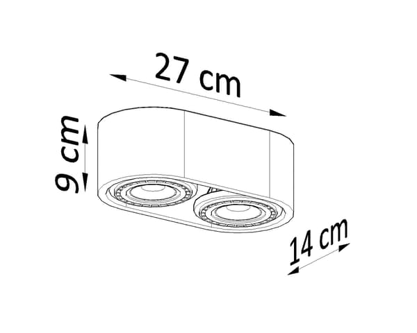 Taklampa BASIC 2 betong Sollux Lighting SL.0882