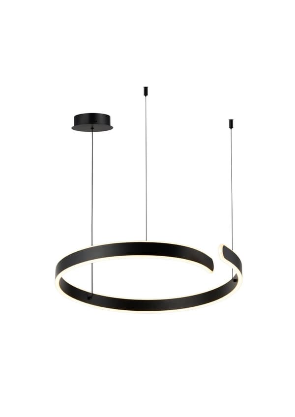 Moderne sort rund pendellampe til stue, entre, variabel LED-farve 35W SILNORA Rabalux