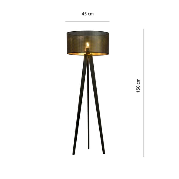 Emibig gulvlampe 1xE27 60W ASTON LP1 SORT/GULD 1148/LP1