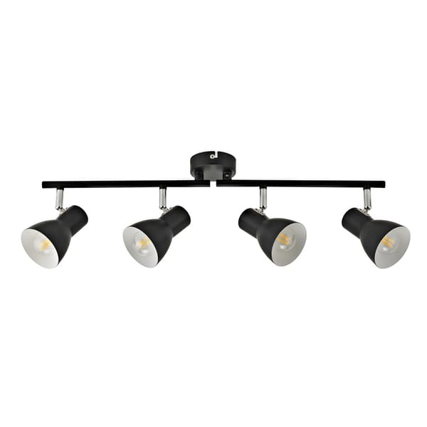 Moderne loftspot firedobbelt sort bevægelig 4xE14 40W Riado Italux