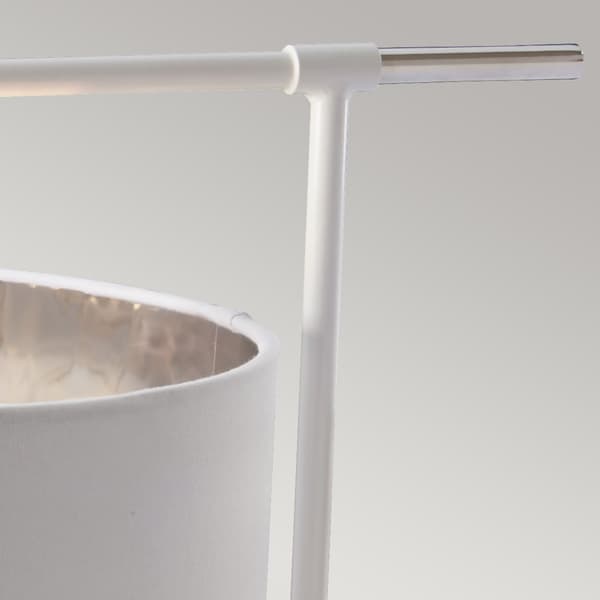 Bordlampe hvid poleret nikkel retro Balance E27 60W Elstead